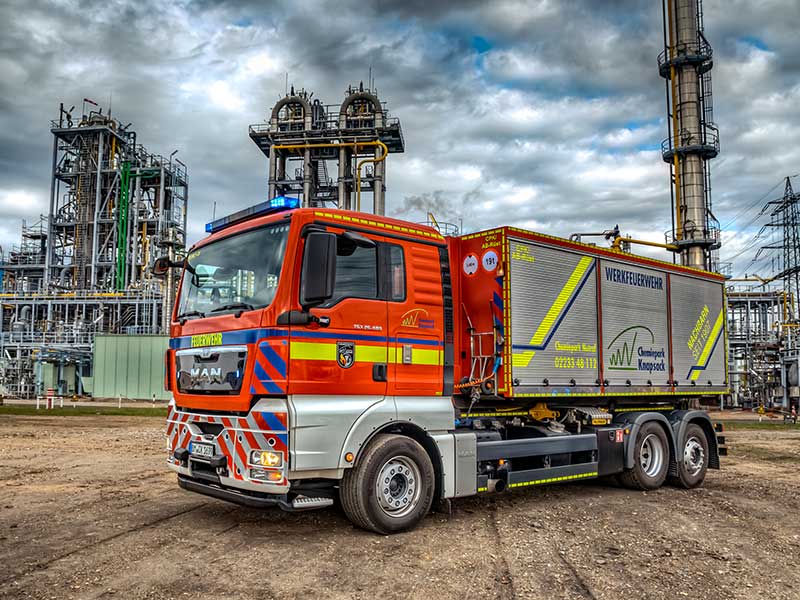 Abrollbehälter – Werkfeuerwehr Chemiepark Knapsack